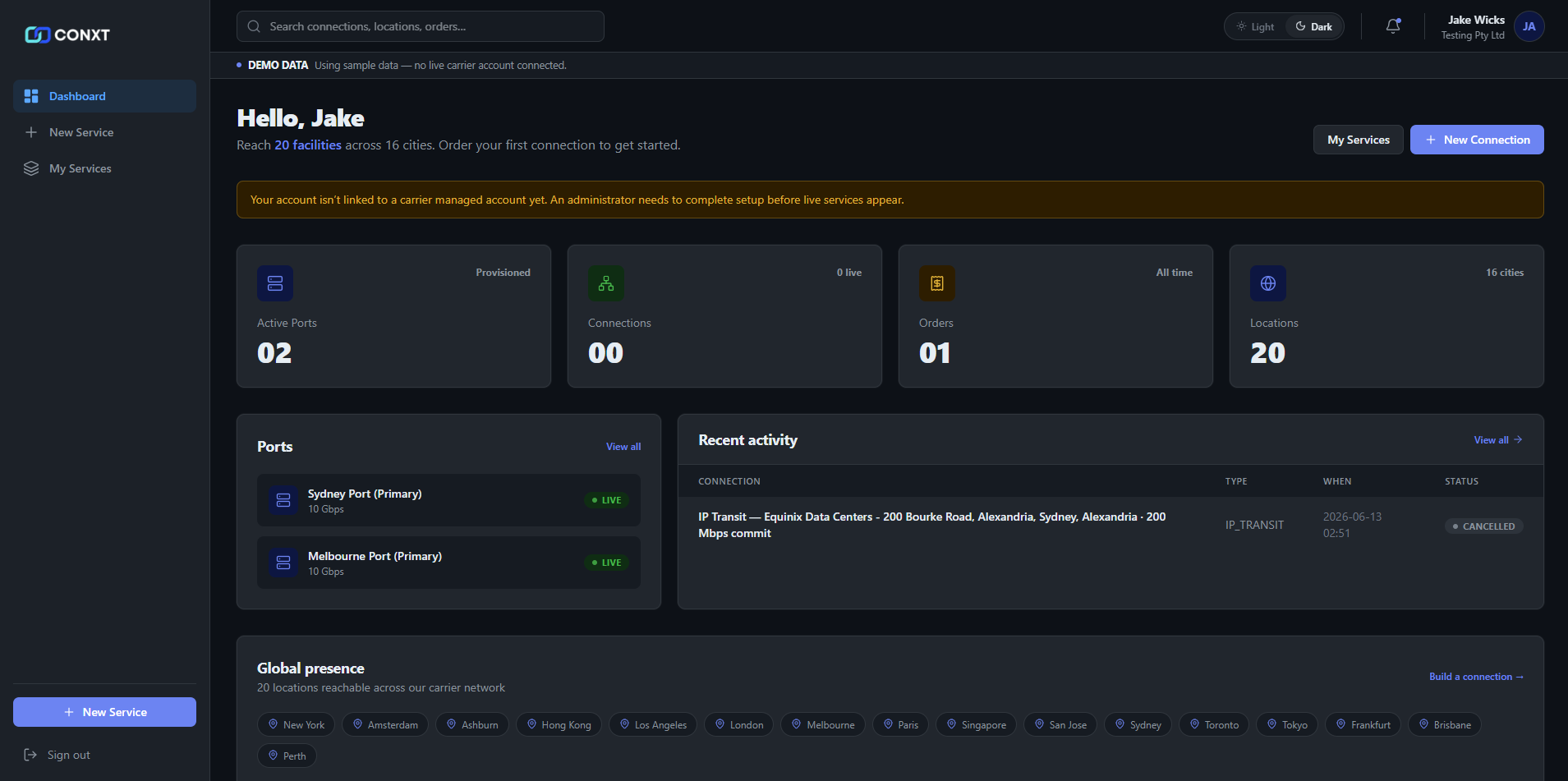 Conxt Portal Dashboard