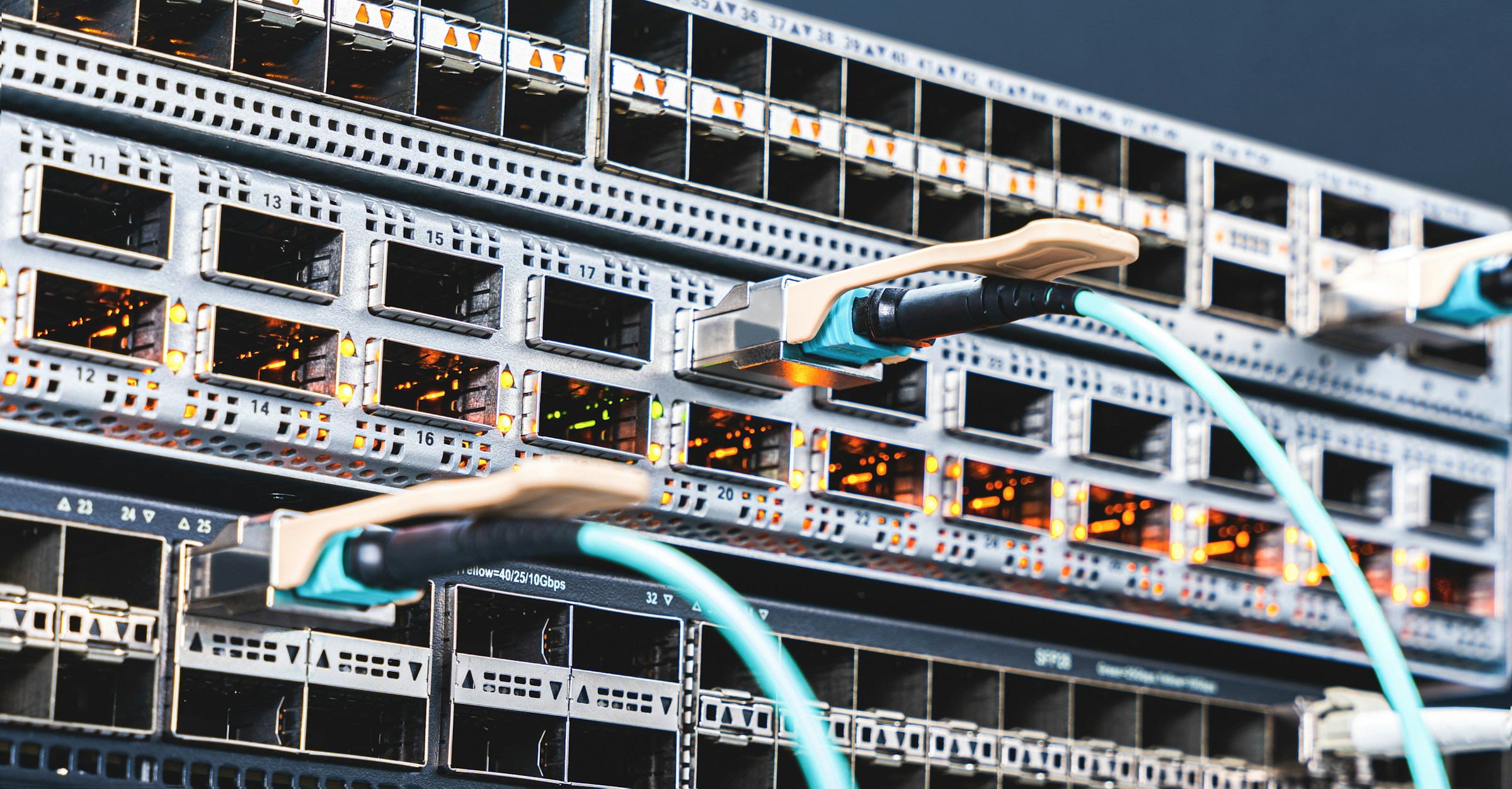 Network switch in a data centre rack